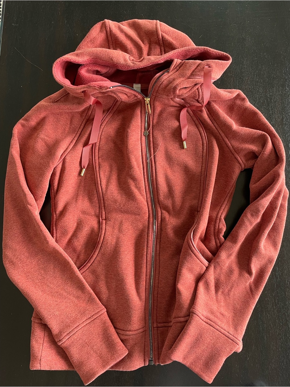 lululemon fleece lined scuba zip in Dusty Rose